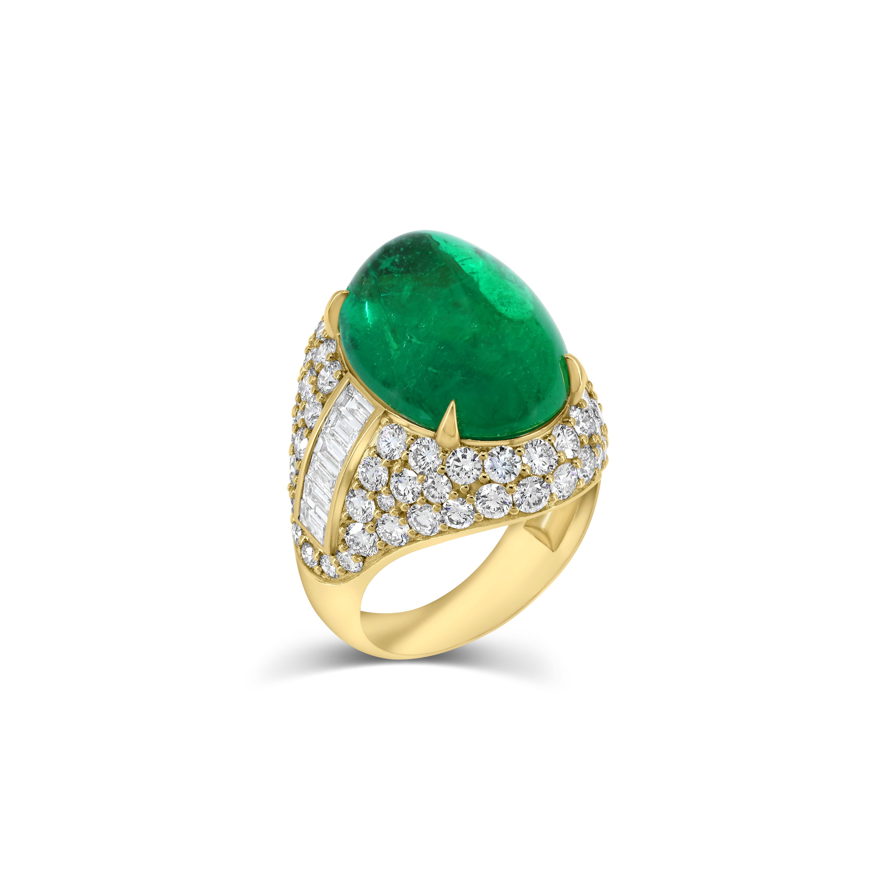 Emerald and Diamonds Bombe Ring