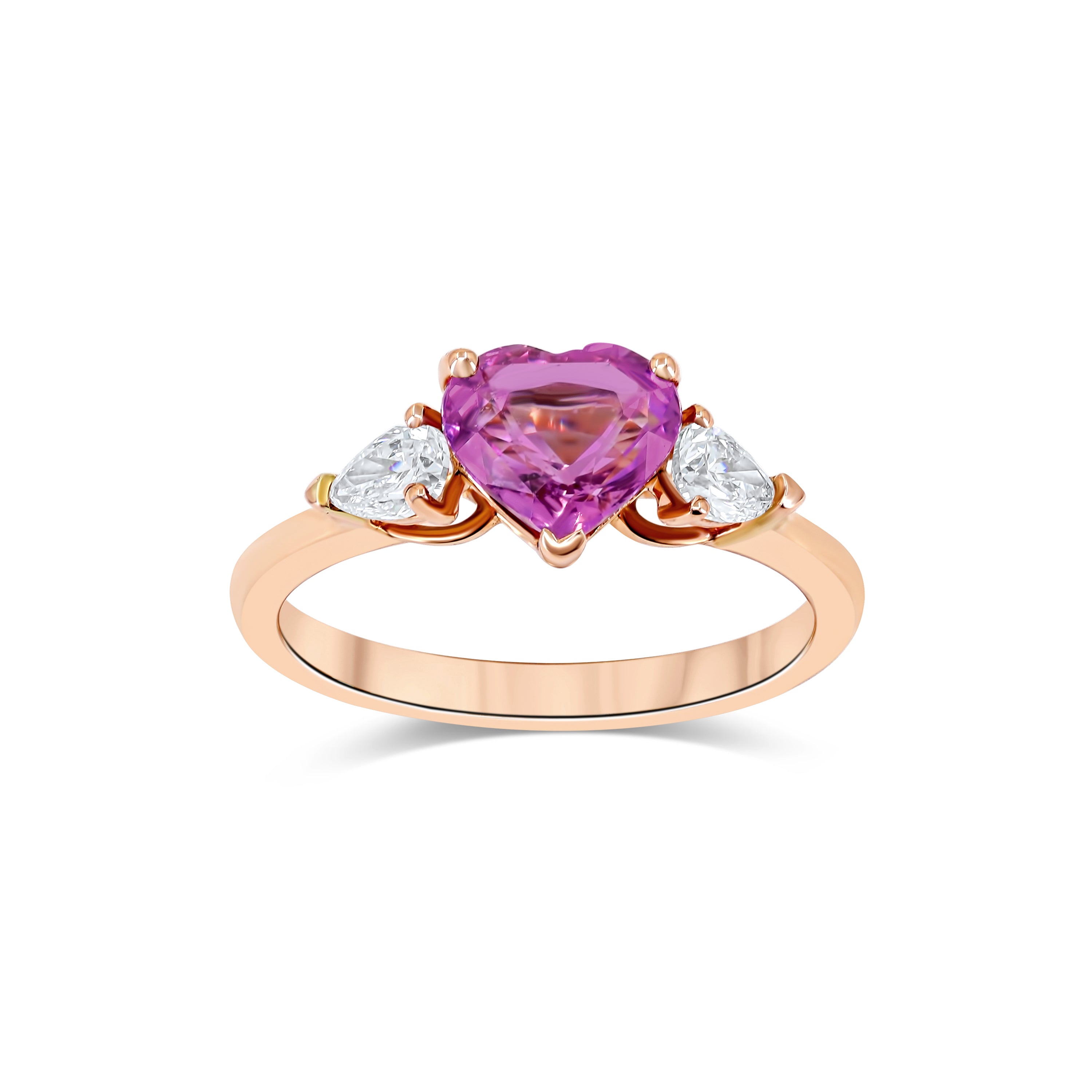Pink Sapphire and Diamonds Ring